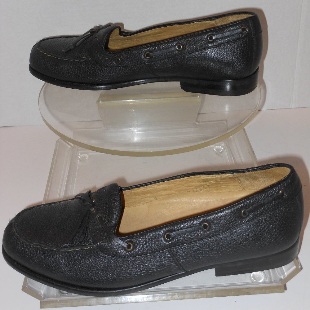 ALAN PAYNE BLACK LEATHER LOAFERS SIZE 9 MEDIUM